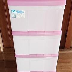 収納ボックス 　4段　ピンク