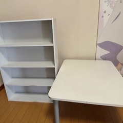 (訳あり)本棚、テーブルセット