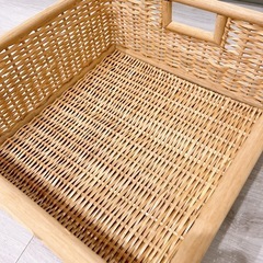木製　カゴ　収納ケースの画像