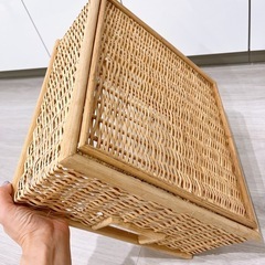 木製　カゴ　収納ケースの画像