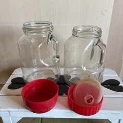 梅酒瓶 果実酒瓶 　ガラス保存瓶　4リットル×2瓶セットの画像