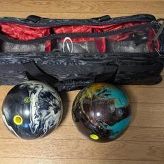 ボウリング　ボールキャリー&ボール2つセットの画像
