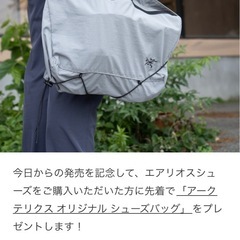 アークテリクス非売品シューズバッグの画像