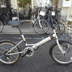 中古自転車３５７３　折り畳み　２０インチ　６段ギヤ　LED オー...