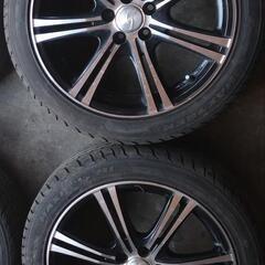 17インチ23年製夏タイヤ9分山アルミホイール4本セット　215/45R17　ウィシュ　プリウス等にの画像