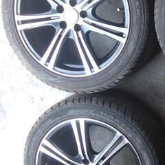 17インチ23年製夏タイヤ9分山アルミホイール4本セット　215/45R17　ウィシュ　プリウス等にの画像