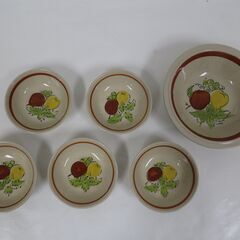 未使用品 MIYAZAKI STONE WARE 宮崎陶器 サラダセット サラダボウル ＆ 小鉢5枚 セット の画像