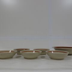 未使用品 MIYAZAKI STONE WARE 宮崎陶器 サラダセット サラダボウル ＆ 小鉢5枚 セット の画像