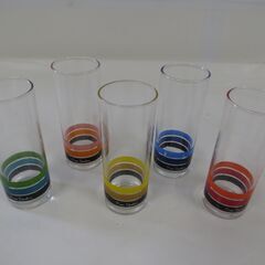 未使用品 Sasaki Glass 佐々木硝子 Pierre Cardin ピエール・カルダン グラス5個セット 色違いの画像