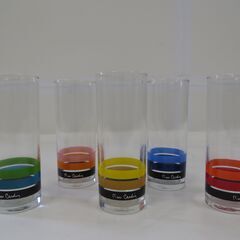 未使用品 Sasaki Glass 佐々木硝子 Pierre Cardin ピエール・カルダン グラス5個セット 色違いの画像