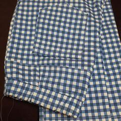 新品 ズボン Mサイズ 青チェック柄の画像