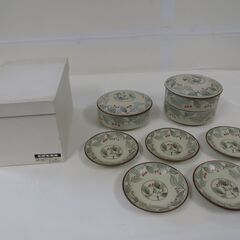 未使用品 第一陶器 若木パーティー揃 蓋付深鉢 3個(1個蓋無し) ＆ 小皿 5枚 セットの画像