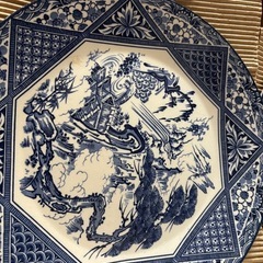 絵皿 山水画 精峰作（25センチ）5枚セットの画像