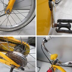サビ多め ASAHI INNOVATION FACTORY 子供用自転車 16インチ イエロー 切替無し カゴ無し キッズサイクル 苫小牧西店の画像