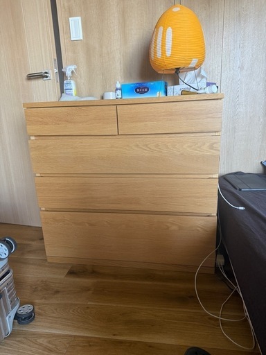 無印良品 木製ワードローブ（オーク材） 幅88×奥行44×高さ83 cm