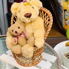 値下げ❗️★くまさん親子と造花の2点セット★の画像
