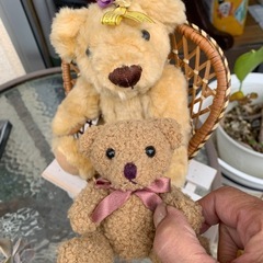 値下げ❗️★くまさん親子と造花の2点セット★の画像