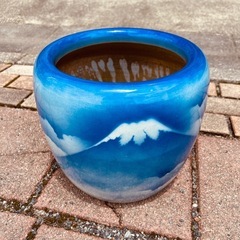 JF0624　火鉢　富士柄　金魚鉢　メダカ鉢の画像