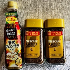 ネスカフェゴールドブレンド90g2本&BOSSコーヒー贅沢マロン...