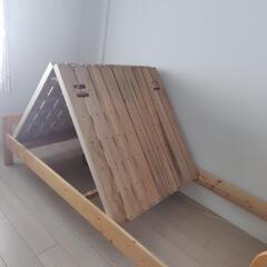 木製棚付きすのこベッド　シングルの画像