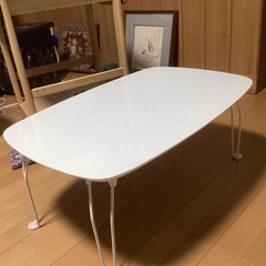 折り畳み樹脂テーブル(ウレタン加工) 幅75cmx 奥50cmx...