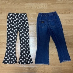 マイリトルワンダー　デニムと花柄パンツ　2点セットの画像