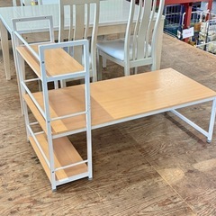 A1214🌟激安‼️ ローデスク 幅120cm 収納棚付き 左右...