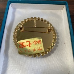 【新品未使用】七宝焼　ブローチ／ペンダントトップ　京都等持院　川人象嵌謹製　花柄　ラインストーンの画像