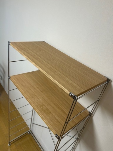 無印良品　ステンレスユニットシェルフ　オーク材棚　ワイド