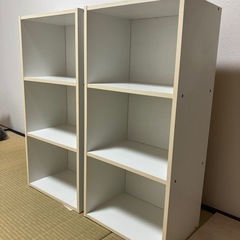 ３段カラーボックス 2個