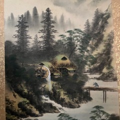 🔴山水画　掛け軸の画像