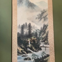🔴山水画　掛け軸の画像