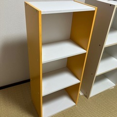 ３段カラーボックス 黄色