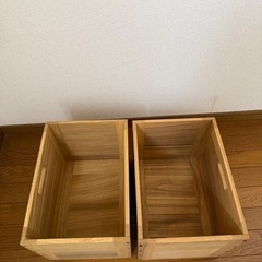 KIRIGEN 収納ボックス 木製 2つセットの画像