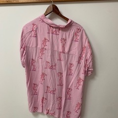ピンクパンサーアロハシャツ　レーヨン半袖シャツの画像