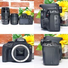 【全国送料無料】 Canon EOS Kiss X7✨ 超望遠 ダブルレンズセット ズームセット✨ 届いたらすぐに使えます✨ キヤノン キャノンの画像