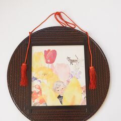 いわさきちひろ絵画円形フレームアート/中古/01062025