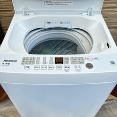 【美品中古】Hisense洗濯機6kgです。の画像