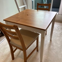 【IKEA】LERHAMN テーブル&チェア2脚 