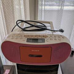 ソニー　SONY　CDラジカセ　ピンク
