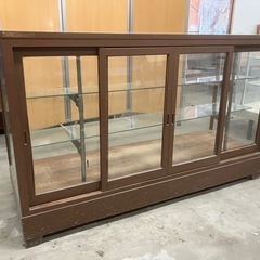 木製枠ガラスショーケース  昭和レトロショーケース