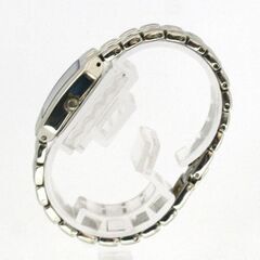 動作品 COMO VALENTINO クオーツ式腕時計 3針 スクエア ブラックダイヤル 文字盤・ブレスに劣化あり 25年5月電池交換 札幌市 清田区 平岡の画像