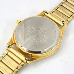 動作品 PACO VALENTINO クオーツ式腕時計 3針 ゴールド色 25年5月電池交換 札幌市 清田区 平岡の画像