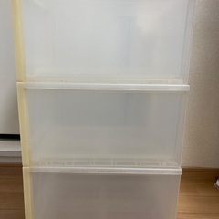 【無料】無印良品 衣装ケース 3段・分解可（20年以上前）の画像