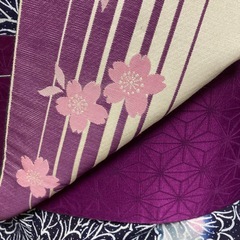 新品　半幅帯　麻柄紫&さくらの画像