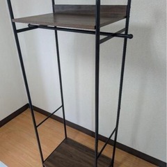 【シンプル収納】ハンガーラック 木製棚付き｜幅60×奥行40×高...