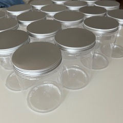【16個セット】クリア保存容器／プラスチックジャー／収納ボトルの画像