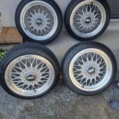 希少 bbs 15インチ6j タイヤ付き 軽四用　4本セットの画像