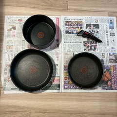 ４点セット　T-fal  鍋　フライパン　の画像