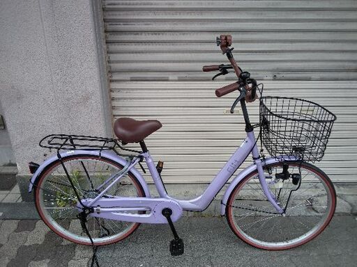 美品☆[SAKAMOTO] Flit(フリット)24吋 ファミリーサイクル 変速なし/ラベンダー